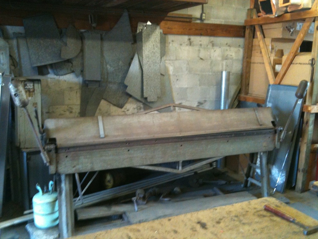 Sheet metal brake used for custom duct and fittings