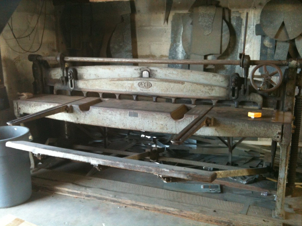 Pexto sheet metal shear in the Belle Glade shop