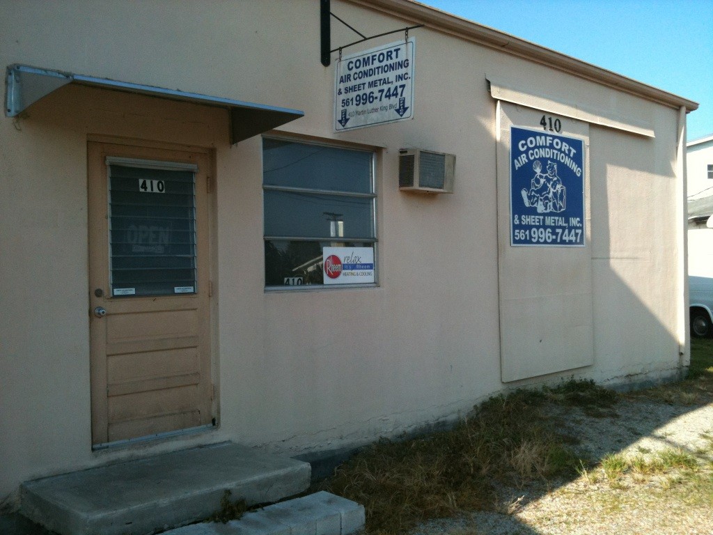 Comfort Air shop front at 410 Martin Luther King Blvd in Belle Glade